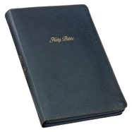 KJV Holy Bible, Thinline Large Print Faux Leather Red Letter Edition Thumb Index & Ribbon Marker, King James Version, Black, Zipper Closure