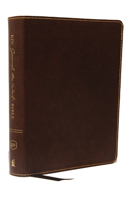 KJV, Journal the Word Bible, Bonded Leather, Brown, Red Letter Edition, Comfort Print: Reflect, Journal, or Create Art Next to Your Favorite Verses - Thomas Nelson