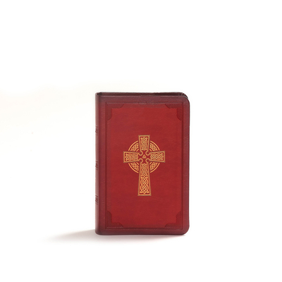 KJV Large Print Compact Reference Bible, Celtic Cross Crimson Leathertouch - Holman Bible Publishers