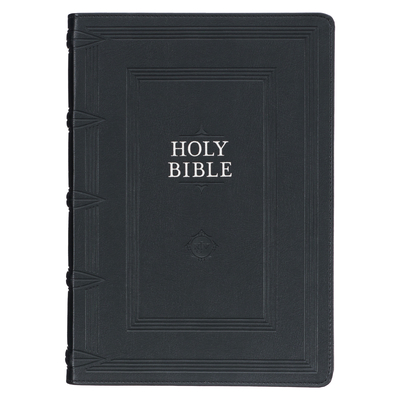 KJV Study Bible, Standard King James Version Holy Bible, Thumb Tabs, Ribbons, Faux Leather, Black Debossed - Christian Art Gifts (Creator)