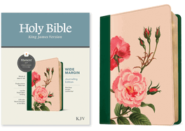 KJV Wide Margin Bible, Filament-Enabled Edition (Leatherlike, Pink Rose Garden, Red Letter)