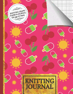 Knitting Journal: Cherry Summery Knitting Journal for Women: Half Lined Paper, Half Graph Paper (4:5 Ratio) Knitting Gifts