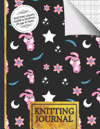 Knitting Journal: Cute Rabbit, Stars and Feathers Knitting Journal: Half Lined Paper, Half Graph Paper (4:5 Ratio) Knitting Gifts for Women