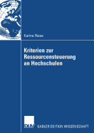 Kriterien Zur Ressourcensteuerung an Hochschulen