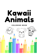 Large Kawaii Animals Coloring Book For Kids