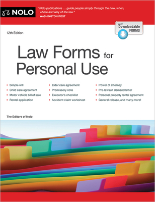 Law Forms for Personal Use - Nolo the Editors, The Editors of Nolo