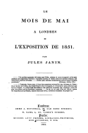 Le Mois de Mai  Londres et l'Exposition de 1851