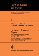 Lectures in Statistical Physics: From the Advanced School for Statistical Mechanics and Thermodynamics Austin, Texas, USA