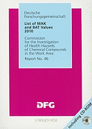 List of MAK and BAT Values: Maximum Concentrations and Biological Tolerance Values at the Workplace - Deutsche Forschungsgemeinschaft (Dfg) (Editor)