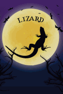 Lizard Notebook Halloween Journal: Spooky Halloween Themed Blank Lined Composition Book/Diary/Journal for Lizard Reptile Lovers, 6 X 9, 130 Pages, Full Moon, Bats, Scary Trees