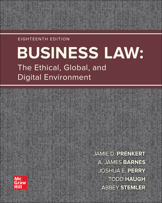 Loose Leaf for Business Law - Prenkert, Jamie Darin, and Barnes, A James, and Perry, Joshua E