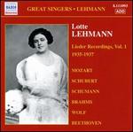 Lotte Lehmann: Lieder Recordings, Vol. 1 - Erno Balogh (piano); Lotte Lehmann (soprano)