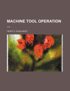 Machine tool operation