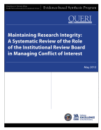 Maintaining Research Integrity: A Systematic Review of the Role of the Institutional Review Board in Managing Conflict of Interest