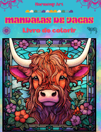 Mandalas de vacas Livro de colorir para adultos Imagens antiestresse para estimular a criatividade: Imagens m?sticas de vacas para aliviar o estresse e equilibrar a mente