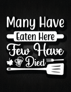 Many Have Eaten Here Few Have Died: Recipe Notebook to Write In Favorite Recipes - Best Gift for your MOM - Cookbook For Writing Recipes - Recipes and Notes for Your Favorite for Women, Wife, Mom 8.5" x 11"