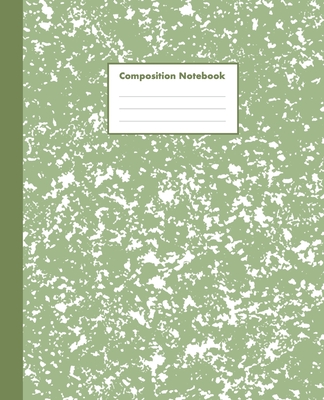 Marbled Composition Notebook: Green Tea, WIDE Ruled, 110 pages - Stylish Classic Marble Journal Notebook for Home Office Ideas or School (7.5 x 9.25 in) - World Class Notebooks