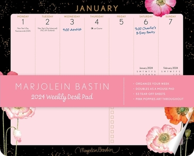 Marjolein Bastin 2024 Weekly Desk Pad: Pink Poppies - Bastin, Marjolein