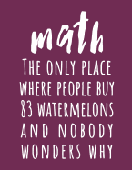 Math: The Only Place Where People Buy 83 Watermelons and Nobody Wonders Why: (Pink 6x9 College Ruled)