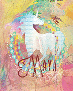 Maya: Colorful Rainbow Unicorn - 8"X10" Girl's Composition Wide Ruled Notebook