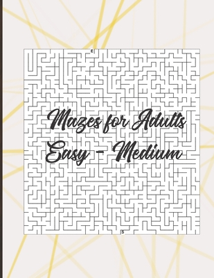 Mazes for adults: Easy - Medium level in large size book - Walker, Jean