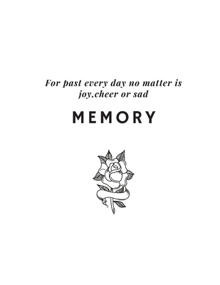 Memory: For past every day no matter is Joy, Cheer or Sad - Lee, Jane