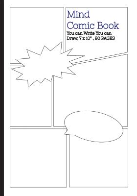 Mind Comic Book - 7 x 10" 80P,6 Panel, Blank Comic Books, Create By Yourself: Make your own comics come to life - Comic, Mind