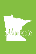 Minnesota - Lime Green Lined Notebook with Margins: 101 Pages, Medium Ruled, 6 x 9 Journal, Soft Cover