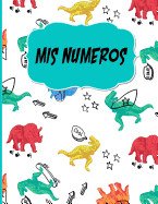 Mis Numeros: Libreta Cuadriculada escolar/ Ideal para practicar escritura numeros/ Tema Dinosaurios/Hoja cuadros 0.5 in /120 paginas/8.5 x 11 in