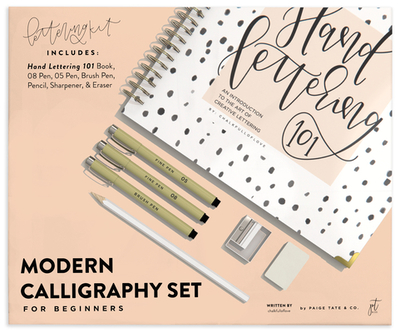 Modern Calligraphy Set for Beginners: A Creative Craft Kit for Adults Featuring Hand Lettering 101 Book, Brush Pens, Calligraphy Pens, and More - Chalkfulloflove, and Paige Tate & Co (Producer)