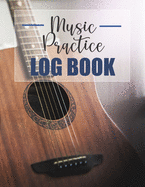 Music Practice Log Book: Brown Guitar