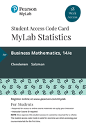 Mylab Math with Pearson Etext -- 18 Week Standalone Access Card -- For Business Mathematics