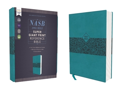 Nasb, Super Giant Print Reference Bible, Leathersoft, Teal, Red Letter Edition, 1995 Text, Comfort Print - Zondervan