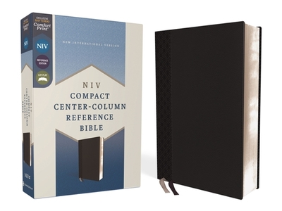 Niv, Compact Center-Column Reference Bible, Leathersoft, Black, Red Letter, Comfort Print - Zondervan