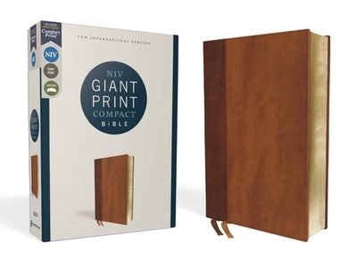 Niv, Giant Print Compact Bible, Leathersoft, Brown, Red Letter Edition, Comfort Print - Zondervan