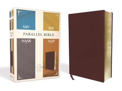 Niv, Kjv, Nasb, Amplified, Parallel Bible, Bonded Leather, Burgundy: Four Bible Versions Together for Study and Comparison - Zondervan