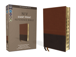 NIV, Reference Bible, Giant Print, Imitation Leather, Brown, Red Letter Edition, Indexed, Comfort Print
