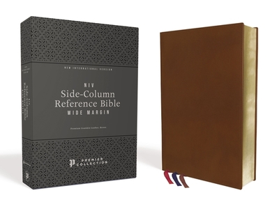 Niv, Side-Column Reference Bible, Wide Margin, Premium Goatskin Leather, Brown, Premier Collection, Comfort Print - Zondervan