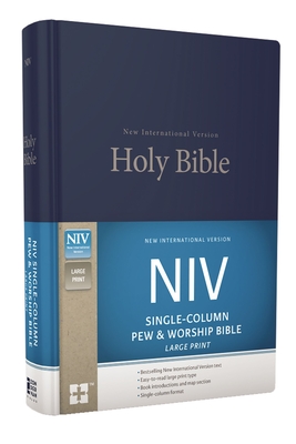 NIV, Single-Column Pew and Worship Bible, Large Print, Hardcover, Blue - Zondervan