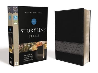 NIV, Storyline Bible, Leathersoft, Black, Comfort Print: Each Story Plays a Part. See How They All Connect. - Emmanuel Foundation (General editor)