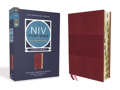 NIV Study Bible, Fully Revised Edition, Large Print, Leathersoft, Burgundy, Red Letter, Comfort Print - Barker, Kenneth L (Editor), and Strauss, Mark L (Editor), and Brown, Jeannine K (Editor)