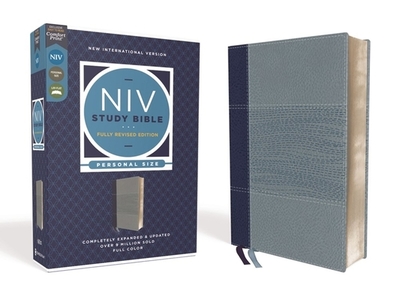 NIV Study Bible, Fully Revised Edition, Personal Size, Leathersoft, Navy/Blue, Red Letter, Comfort Print - Barker, Kenneth L (Editor), and Strauss, Mark L (Editor), and Brown, Jeannine K (Editor)