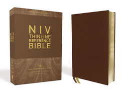 Niv, Thinline Reference Bible, Genuine Leather, Buffalo, Brown, Red Letter Edition, Comfort Print