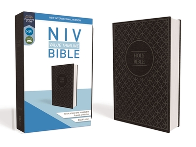 NIV, Value Thinline Bible, Imitation Leather, Gray/Black - Zondervan