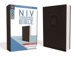 NIV, Value Thinline Bible, Large Print, Imitation Leather, Gray/Black