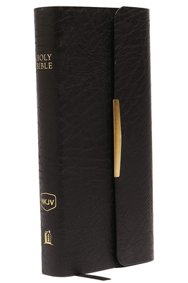 NKJV, Checkbook Bible, Compact, Bonded Leather, Black, Wallet Style, Red Letter: Holy Bible, New King James Version - Thomas Nelson