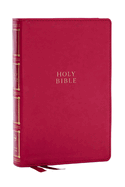 Nkjv, Compact Center-Column Reference Bible, Dark Rose Leathersoft, Red Letter, Comfort Print