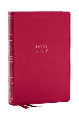 Nkjv, Compact Center-Column Reference Bible, Dark Rose Leathersoft, Red Letter, Comfort Print - Thomas Nelson