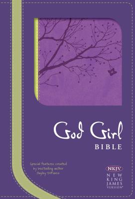 NKJV God Girl Bible, Pretty Purple/Neon Green, Tree Design Duravella - DiMarco, Hayley