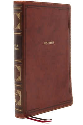 NKJV Holy Bible, Giant Print Center-Column Reference Bible, Brown Leathersoft, Thumb Indexed, 72,000+ Cross References, Red Letter, Comfort Print: New King James Version - Nelson, Thomas